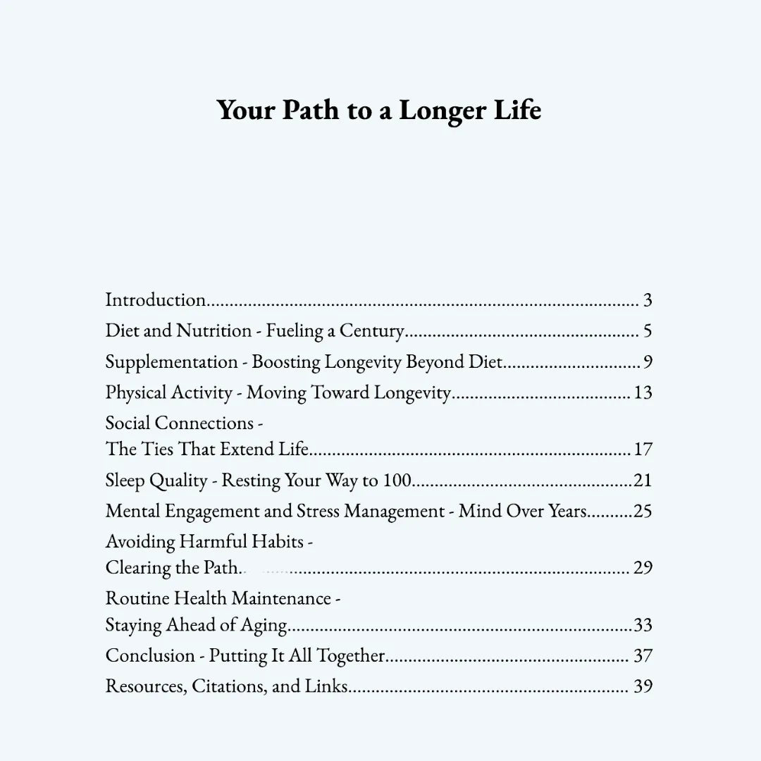 Eight Pillars of a Longer Life (e-book)